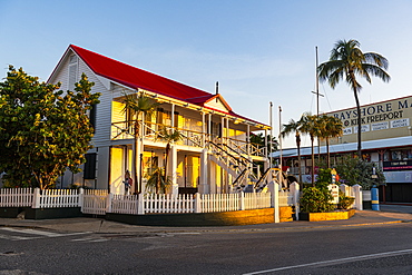 National Museum in the historic center of Gerogetown at sunset, Grand Cayman, Cayman Islands, Caribbean, Central America