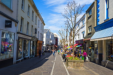 Pedestrian zone in St. Helier, Jersey, Channel Islands, United Kingdom, Europe