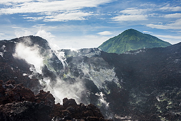 Smoking Volcano Tavurvur, Rabaul, East New Britain, Papua New Guinea, Pacific