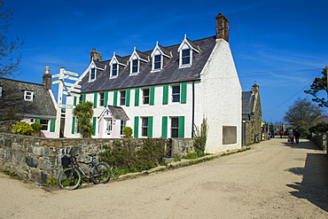 Historic houses in the avenue, Sark, Channel Islands, United Kingdom, Europe