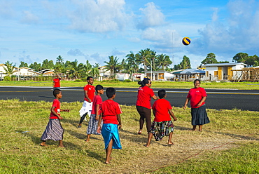 Ano, a traditional localised form of volleyball, Funafuti, Tuvalu, South Pacific