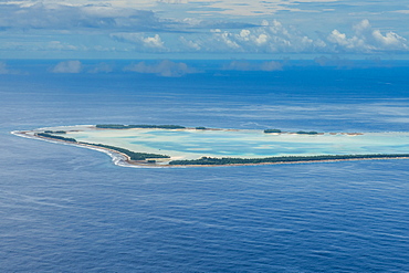 Aerial of the country of Tuvalu, South Pacific