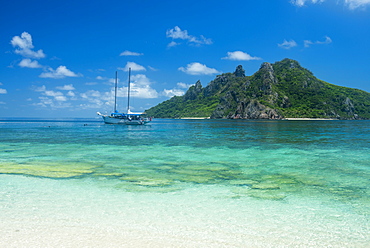 Very clear turquoise waters on Monuriki Island (Cast Away Island), Mamanuca Islands, Fiji, South Pacific