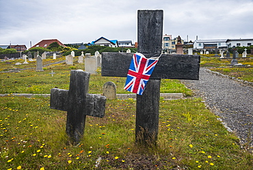 Cemetery in Stanley, capital of the Falkland Islands, South America