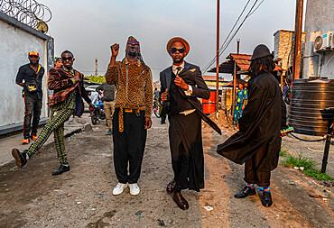 La Sape movement embodies the elegance in style and manners of colonial predecessor dandies, Kinshasa, Democratic Republic of the Congo, Africa