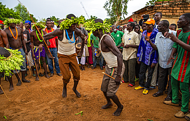 Men at a tribal festival, Southern Chad, Africa