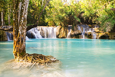 Kuang Si waterfalls, Luang Prabang area, Laos, Indochina, Southeast Asia, Asia