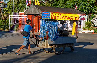 Market stalls and vendors in the streets of Chiang Mai,Thailand, Southeast Asia, Asia