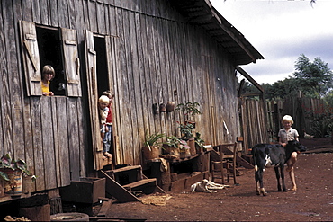 Village life, paraguay. Near the paraguay-brazil border. A family of german people who have settled in the area