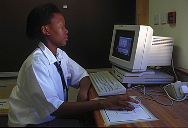 Education, botswana. Computer lab in a secondary school in gaborone