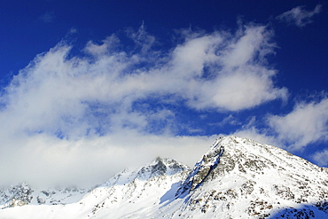 Swiss alps, walliser alps, mountains, winter, view from the valley of arolla, wallis, vallais, switzerland