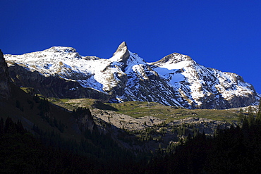 Swiss alps, view from engstlenalp, in spring, gental, bernese , bern, switzerland