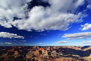 Grand canyon in winter, view from south rim, colorado river, grand canyon national park, arizona, usa