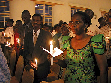 Zambia candlelit vigil for world aids day, livingstone