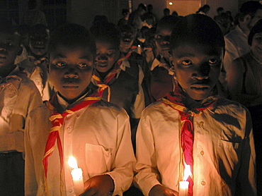 Zambia candlelit vigil for world aids day, livingstone