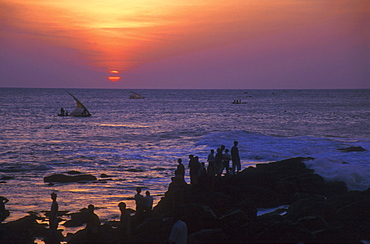 India - landscape: sunrise over cape cormorin, tamil nadu