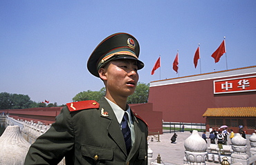 China red guard in tianamen square, beijing