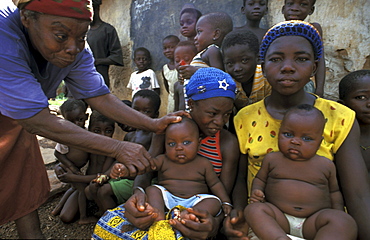 Ghana woman and children bongo village, bolgatanga