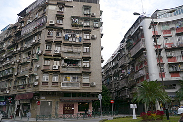 MACAU Macau street scenes. Apartment buildins. photo by Sean Sprague