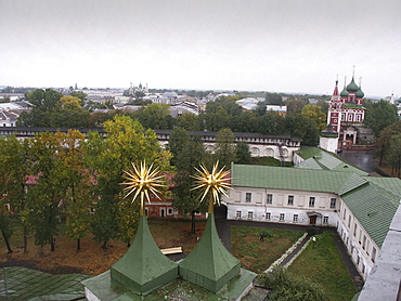 Russia the tower of the cathedral monastery of the transfiguration of the saviour yaroslavl