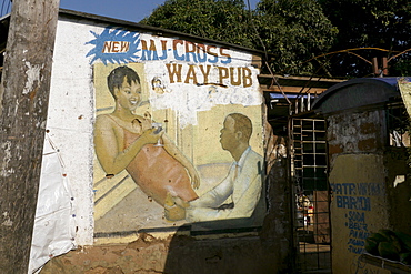 TANZANIA Street scene n Mabitini, with local bar, Mwanza. photograph by Sean Sprague