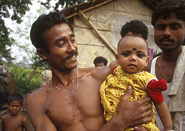 India. Father and child dwellers of calcutta