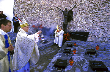 Russia - religion - christianity ceremony for gulag victims catholic cathedral irkutsk, siberia