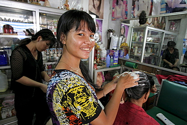 Cambodia hair stylist shop, phnom penh.