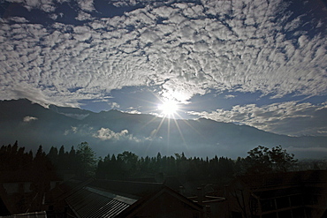 China view of cangshan mountain from dali town, yunnan province.