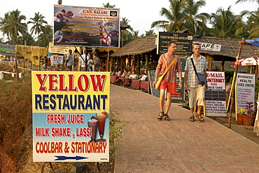 India signs attracting foreign tourists. Varkala beach resort, kerala.