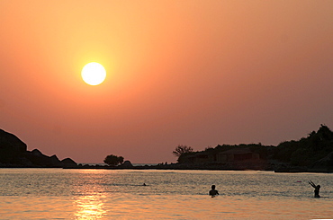 India sunset at palolem, goa.