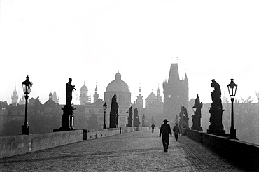 Landscape charles bridge. Prague, czech republi