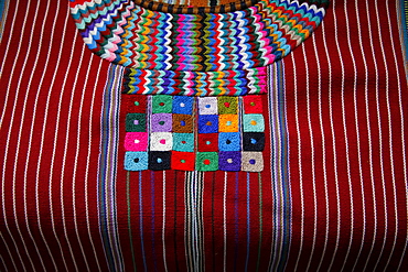 Guatemala details of , native embroidered blouses, santa catarina palopo, on lake atitlan