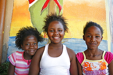 Namibia children, many of whom aids orphans positive themselves at bernard nordkamp (youth) center, katatura, a black township of windhoek, (dating from apartheid)