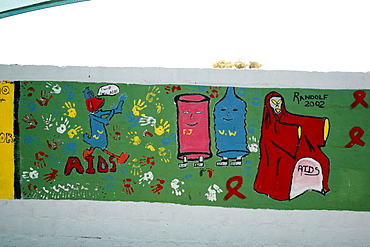 Namibia aids prevention mural at rehobeth primary school