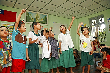 Myanmar children at a care centre in yangon 