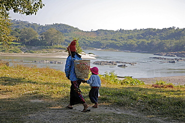 Myanmar mother child at myitkyina, a largely kachin community in north burma near chinese border 