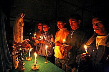 Myanmar catholic semnarians at catholic seminary of myitkyina, a largely kachin community in north burma near chinese border 