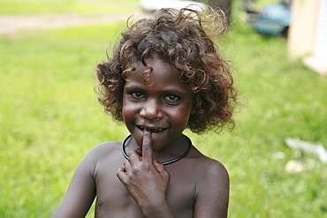 Australia young girl aborigine community of , or beswick, arnemland, northern territory