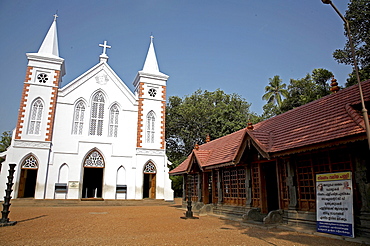 India. Niranam syrian orthodox church, one of eight founded by st. Thomas after 52 ad, kerala. The new gothic church, early 20th century. In the footsteps of saint thomas: visiting the eight churches founded by the apostle in kerala after he arrived in 52 ad