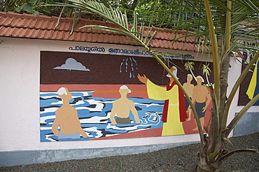 India. Mural depicting the life of thomas, at the saint thomas museum ernakulum. Thomas performing a miracle (making diamonds out of water) in palayur. In the footsteps of saint thomas: visiting the eight churches founded by the apostle in kerala after he arrived in 52 ad