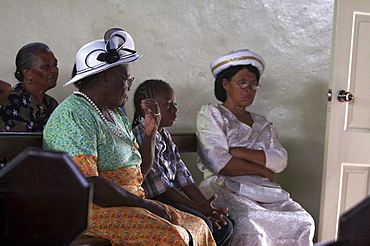 Jamaica. Congregation during sunday mass in the catholic church at seaford town