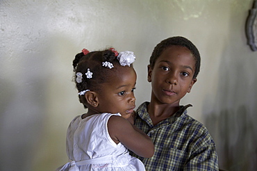 Jamaica. Children at sunday mass in the catholic church at seaford town