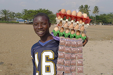 Burundi traders on beach at bujumbura.