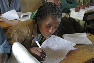 Education, ethiopia. A rural elementary school run by the catholic church in the village of grabafila