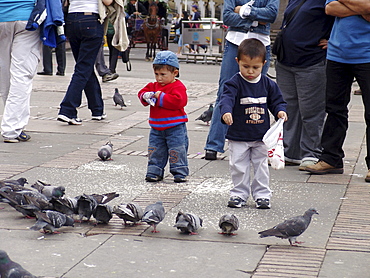 Colombia sunday in la candelaria, bogota, when the streets are closed to motor traffic and opened for cyclists until 2 pm