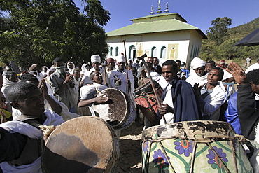 Ethiopia musicians at kidana merhet church, tigray