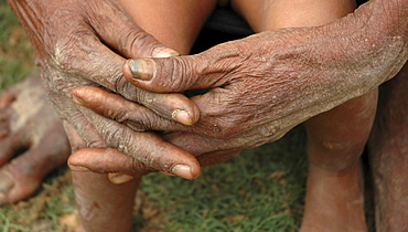 Cambodia hands of 80-year-old man, kampong cham