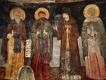 Macedonia (the former yugoslav republic of macedonia, fyrm) frescoes in the orthodox church of the monastery of saint naum. Lake ohrid