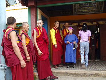 Mongolia buddhist monks at gandan monastery, ulaan baatur